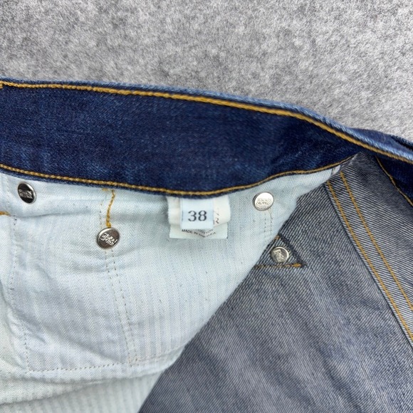 Simon Spurr Jeans Mens 38x32 Blue Selvedge Denim Resin Rinse Straight Leg USA - Picture 7 of 15